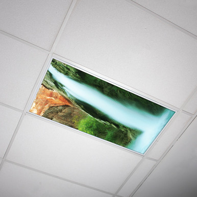 Waterfall 001 tropical waterfall fluorescent light cover in a 2x4 troffer