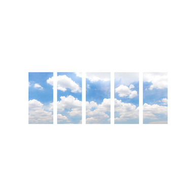 Cloud scene spread across five fluorescent light cover panels