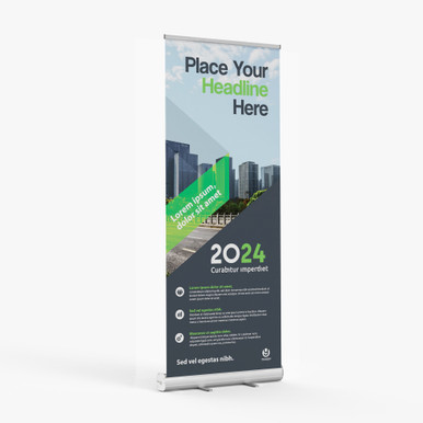 Standard retractable banner stand 33x81 with custom graphic