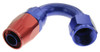 RHP1150-06-1, Hose End -06 150 degree female aluminum hose end - red&amp;blu