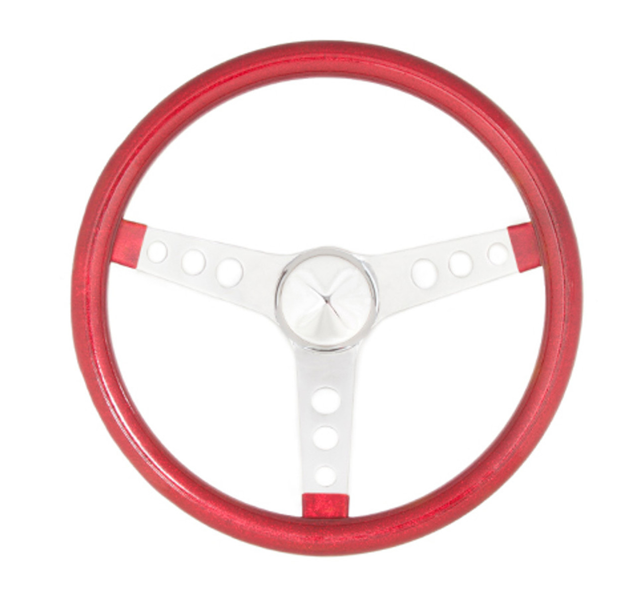 GRT8445, STEERING WHEEL 13" RED METAL FLAKE