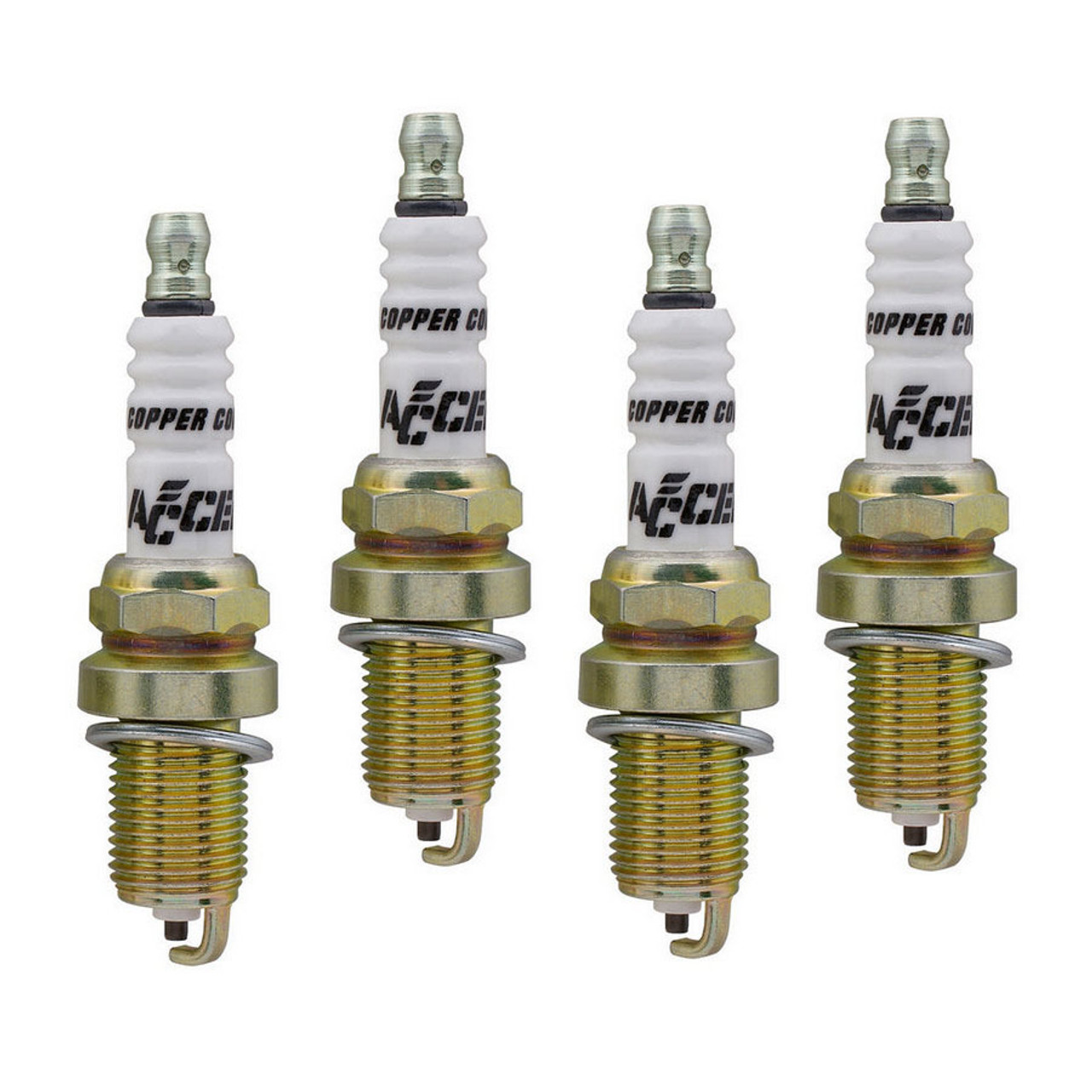 ACL0414S-4, Spark Plug, Shorty, 14 mm Thread, 0.750 in Reach, Gasket Seat, Resistor, Set of 4