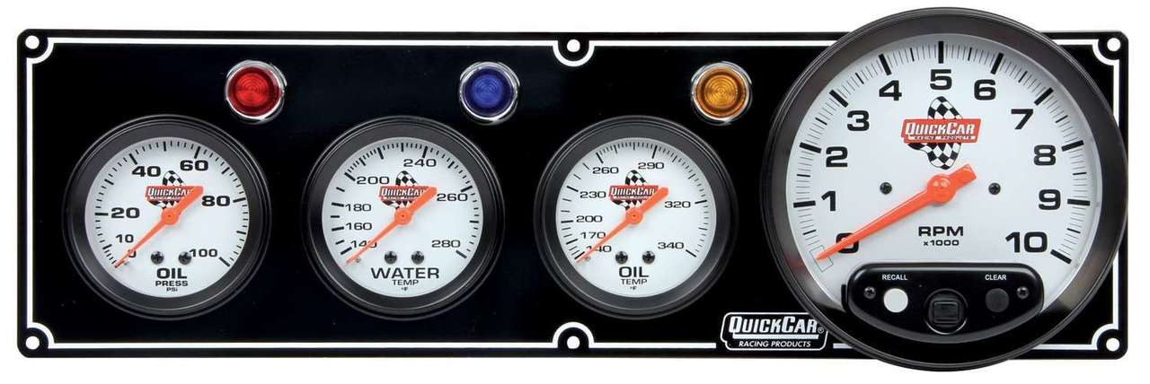 QRP61-6741, 3-1 GAUGE PANEL OP/WT/OT W/5IN TACH BLACK