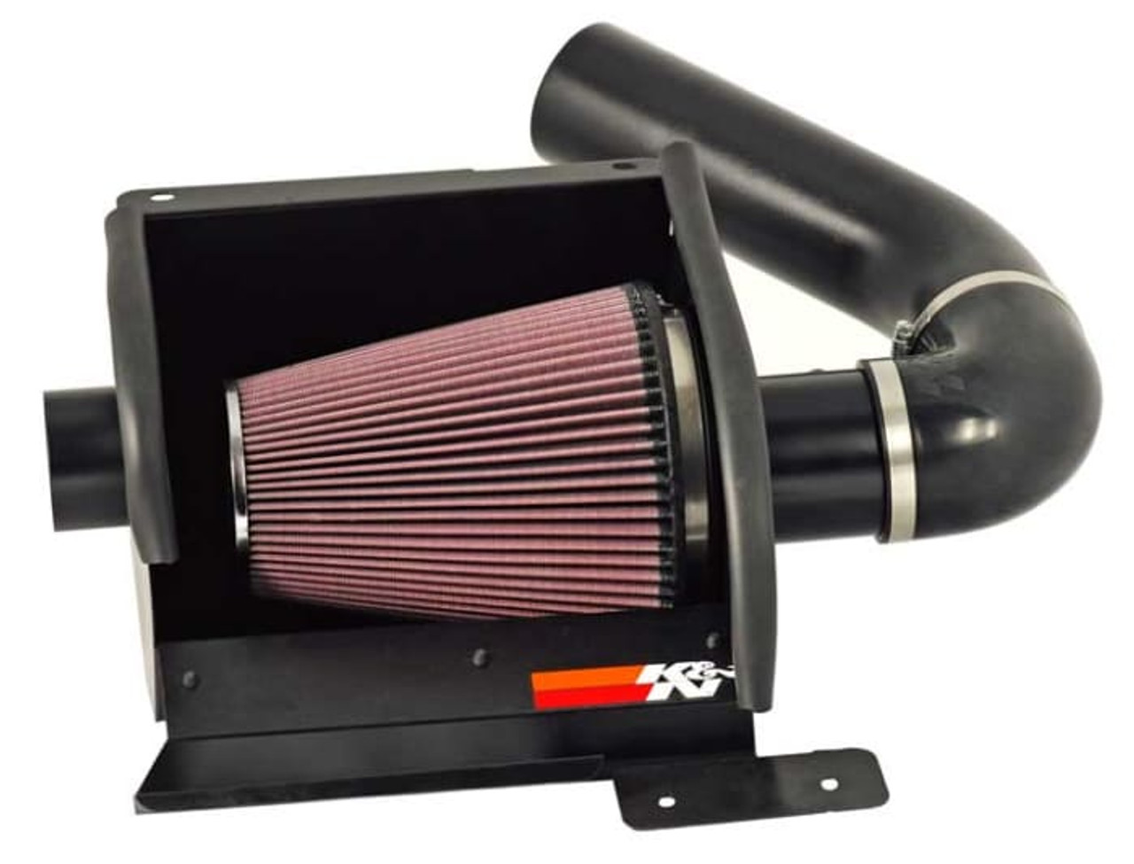 KNE77-2570KTK, Cold Air Intake; 77 Series, Black Alum, Red Filter; With Heat Shield