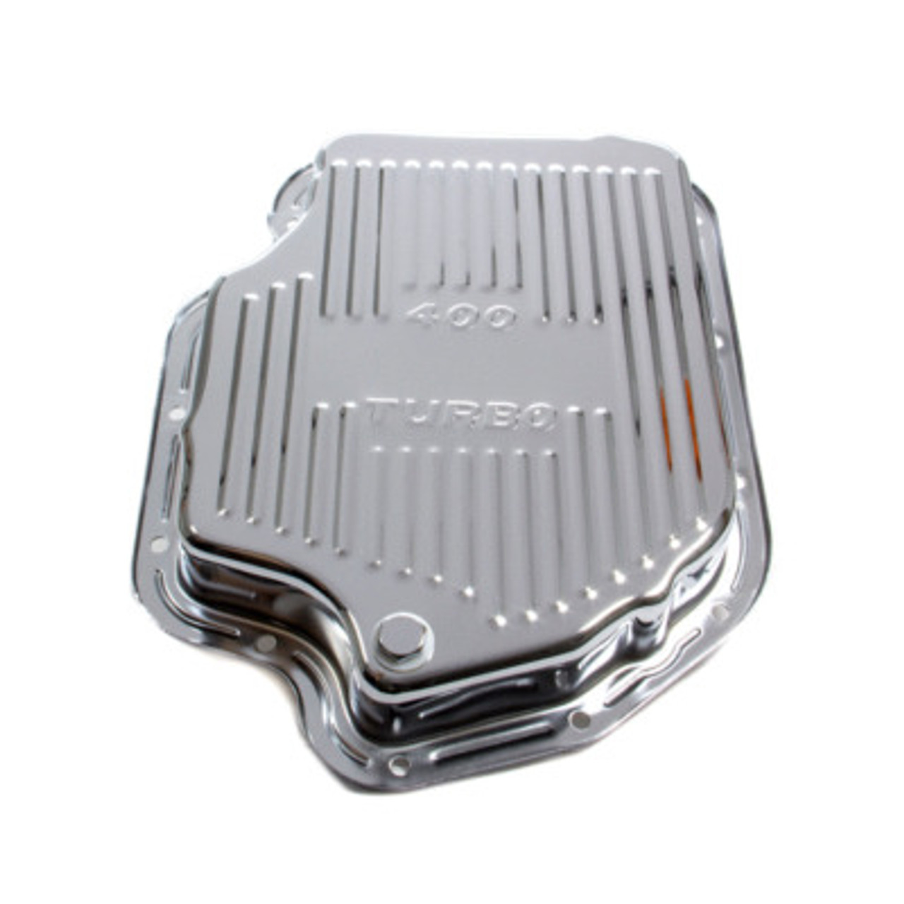 RPCR9121, TH400 TRANS PAN CHROME STEEL FINNED