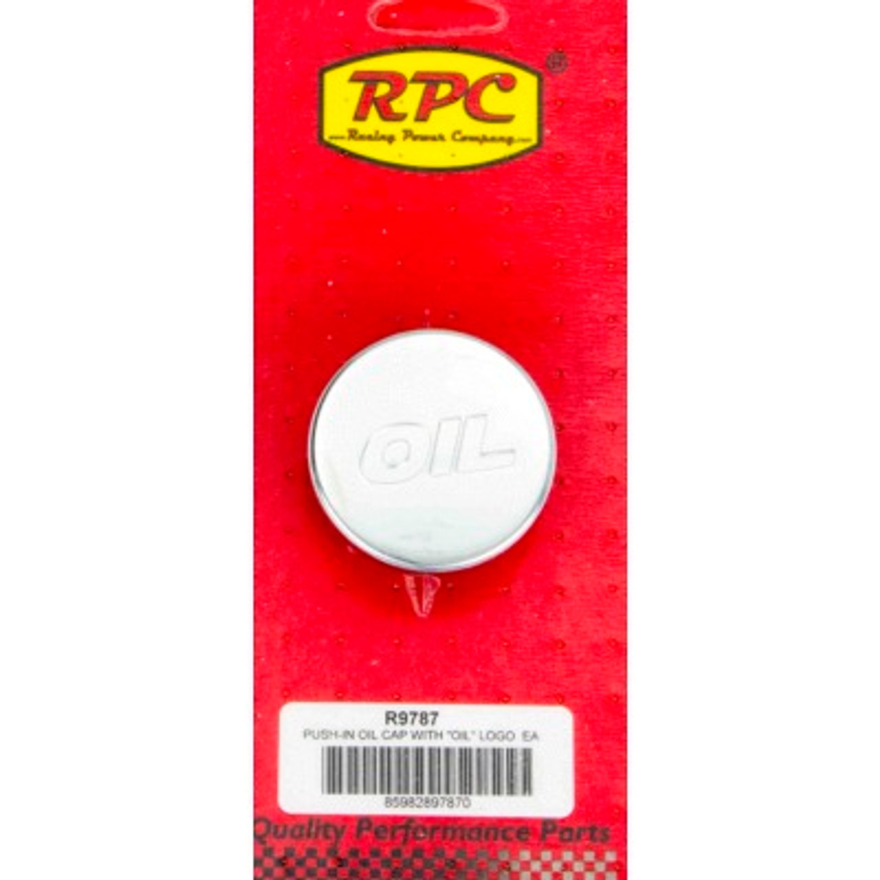 RPCR9787, OIL FILLER CAP CHROME W/  OIL LOGO