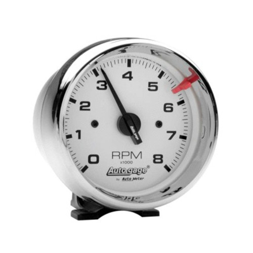 ATM2304, 3-3/4IN WHITE FACE TACH-  CHROME CUP