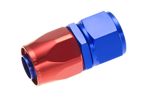 RHP1000-08-1, Hose End -08 straight female aluminum hose end - red&amp;blue