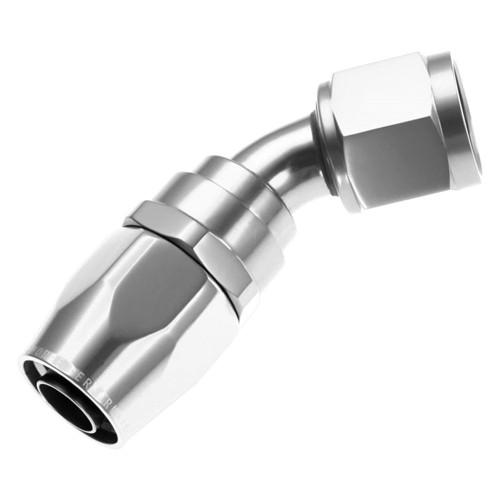 RHP1045-08-5, Hose End -08 45 degree female aluminum hose end - clear