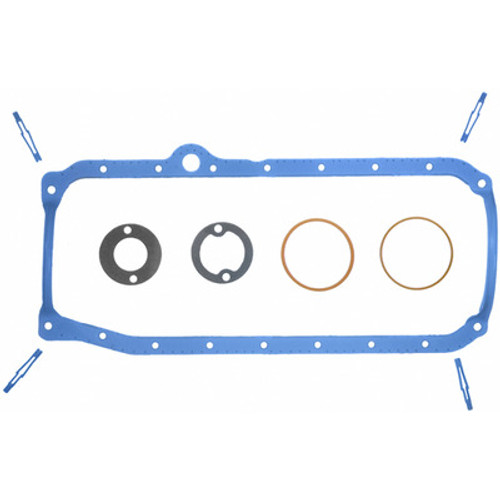 FELOS34500R, OIL PAN GASKET SET SB CHEVY WITH 1 PCE REAR MAIN 86-99