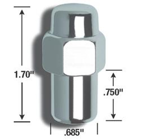 AME73188, LUG NUT 1/2 STD MAG  CLOSED END