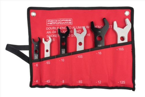 RHP5468-1, DOUBLE-ENDED ALUMINUM AN WRENCH SET -04 TO AN -16 - RED & BLACK