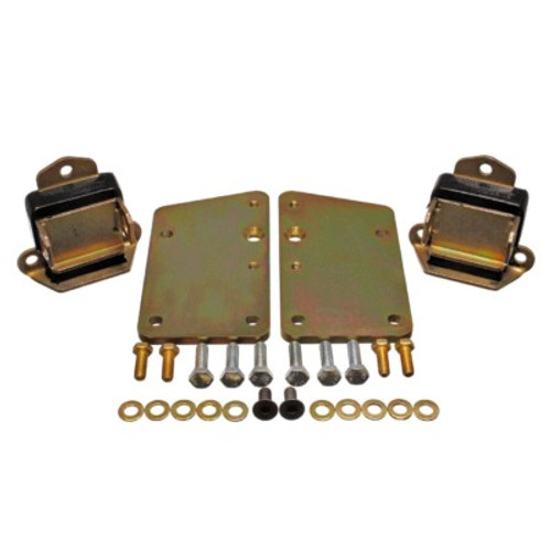 ENE3-1148G, Motor Mount, Hyper-Flex, Bolt-On, Conversion, 2-5/8 Wide Mount, Polyurethane / Steel, Black / Zinc Oxide, GM LS-Series, Kit