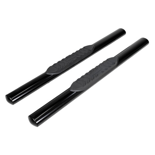 TFXS01404302, Nerf Bar; TFX 4" Oval Tube Side Steps; With Step Pads; 4 Inch Oval Straight; Powder Coated; Black;