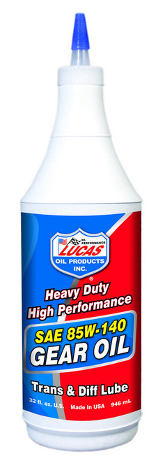 LUC20042, Gear Oil, Heavy Duty, 85W140, Limited Slip Additive, Conventional, 1 qt Bottle, Each
