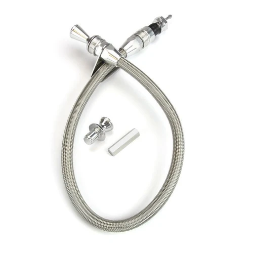LOK1210144, Transmission Dipstick, Anchor Tight, Locking, Firewall Mount, Flexible, Braided Stainless, Aluminum, Clear Anodized, Powerglide,