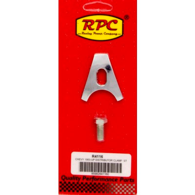 RPCR4116, CHEVY V8 OEM STYLE  DISTRIBUTOR CLAMP CHROME
