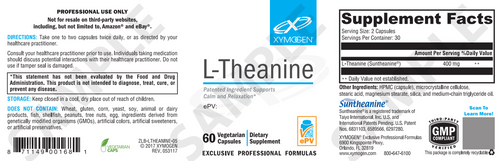 L-Theanine (60 Capsules) - Natural Support For Anxiety, Mental Tension and Sleep