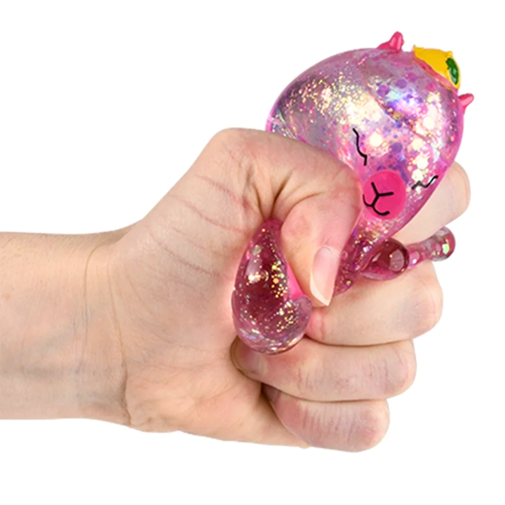 Jouet Anti-stress Capybara à Sequins Pailletés - Squeeze Toy Sensoriel, Design Doux Et Pinçable, Pour Relaxation à La Maison Ou Au Bureau - 4