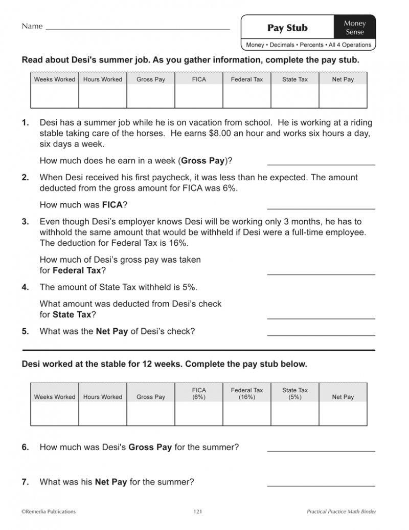 Math in the Mall Consumer Math Workbook: Daily Living Skills