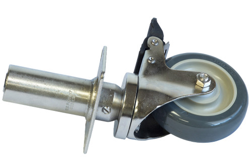 Caster, 4", Swivel, with Brake, Fitting Hobart Mixer Grinder MG1532, MG2032. Replaces 00-477924 Front View