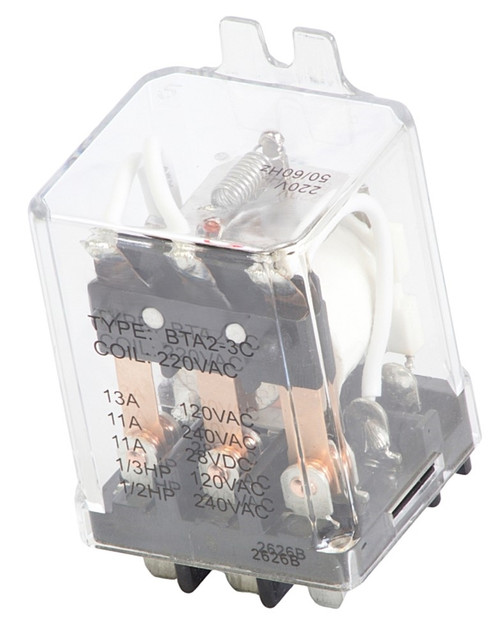 Control Relay 3PDT 250V 10A for Groen Machines Replaces NT1785 Front View