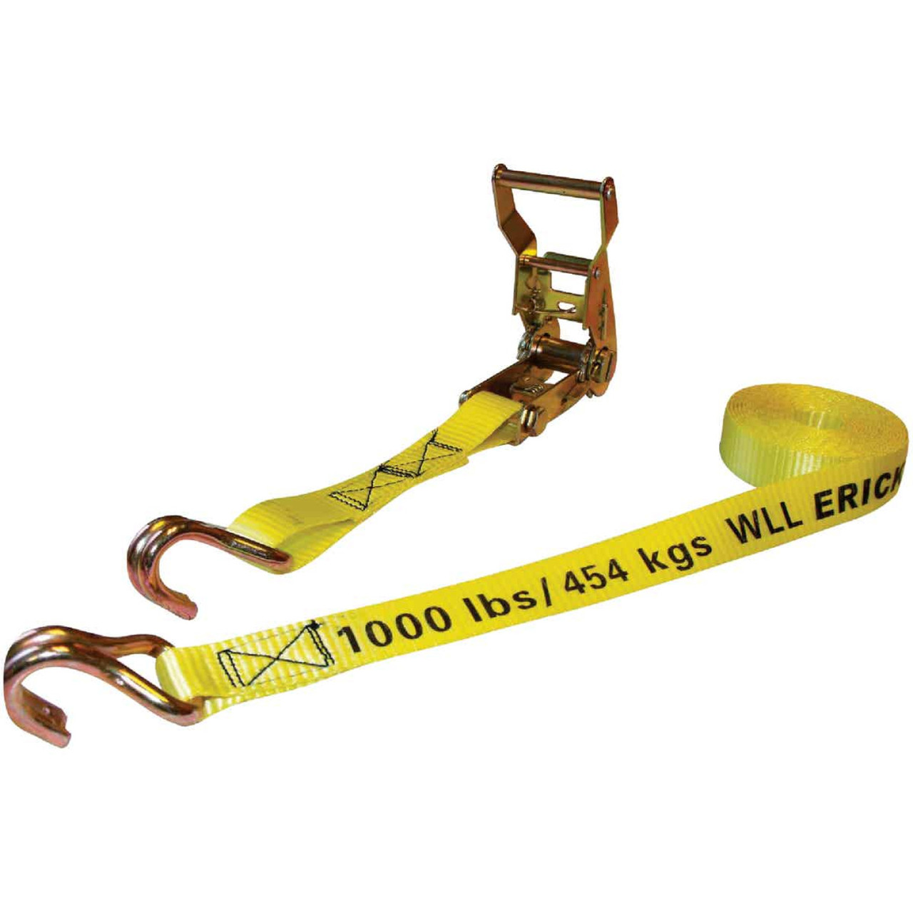 1 inch Extra Heavy Duty Ratchet Strap with Wire Hooks & D-Rings