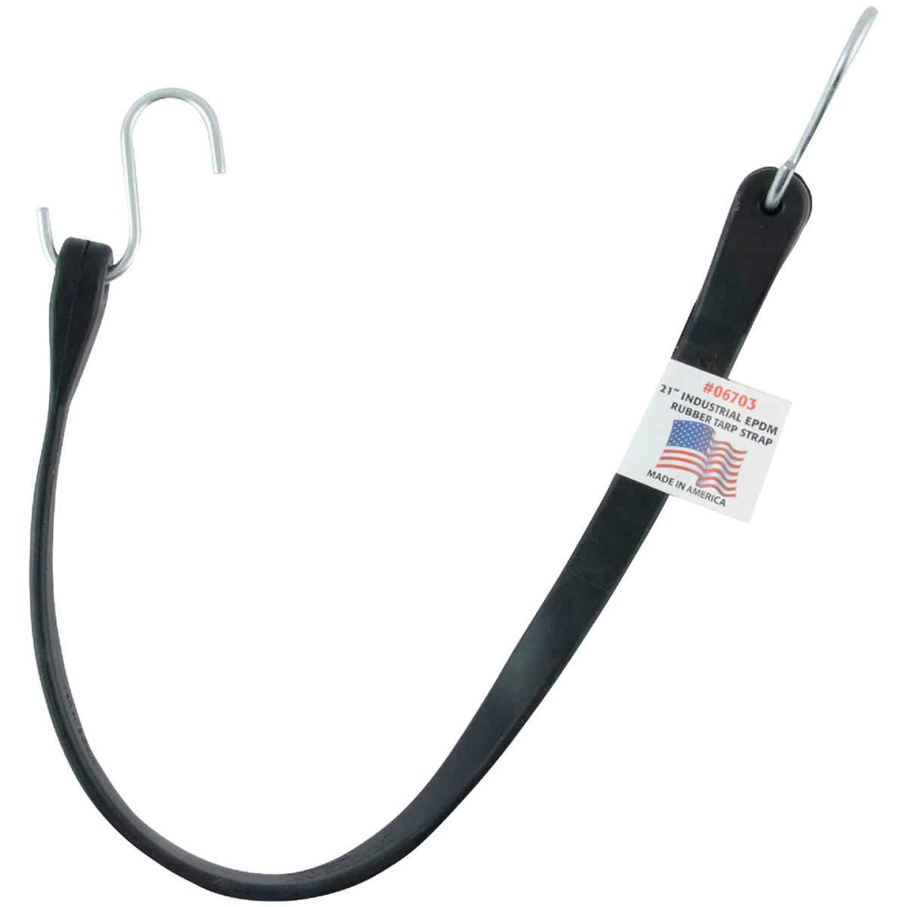 Erickson 24 In. HooktoHook Black Industrial EDPM Rubber Tarp Strap