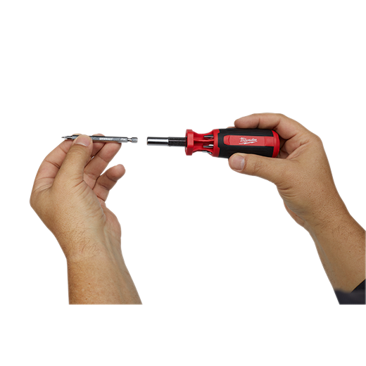 MILWAUKEE 9-in-1 ECX Drive Ratschen-Schraubendreher – Mit 8 Austauschbaren Bits & Ganzmetall-Ratsche