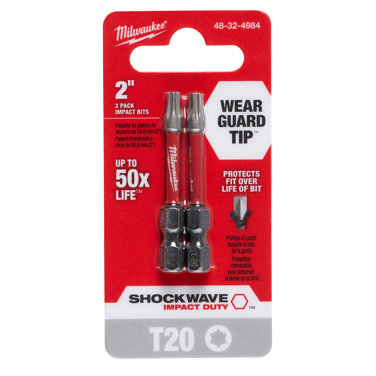 Milwaukee SHOCKWAVE T20 TORX 2 In. Power Impact Screwdriver Bit (2Pack)