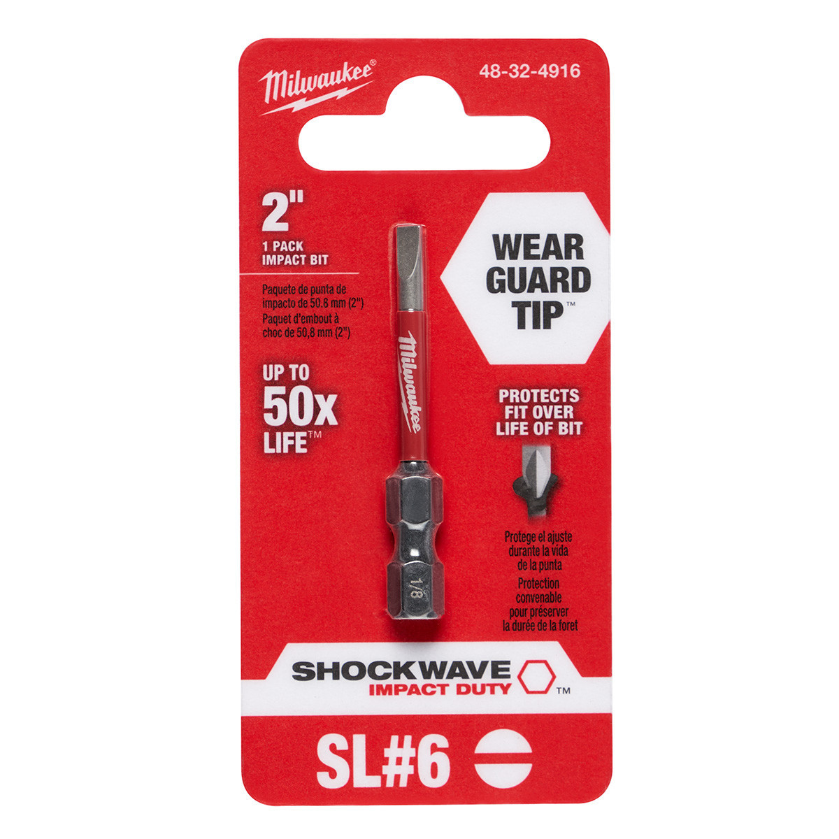 Milwaukee SHOCKWAVE 1/8 In. Slotted 2 In. Power Impact Screwdriver Bit