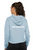 EOS - Blue Raw Edge Crop Hoodie