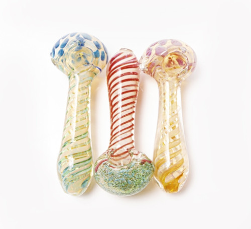 H-75 | Fumed Hand Pipe w/ Ribbon Line Work