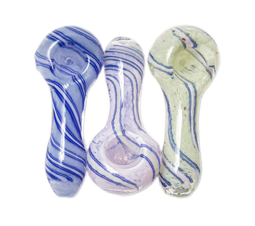 H-87 | Solid Color Hand Pipe w/ Line Design