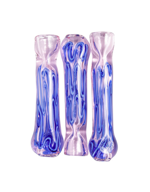 CH-34 | Translucent Purple Chillum w/ Line Design