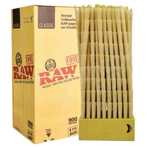 Raw Classic Bulk 1 1/4 Cones (900 pcs)