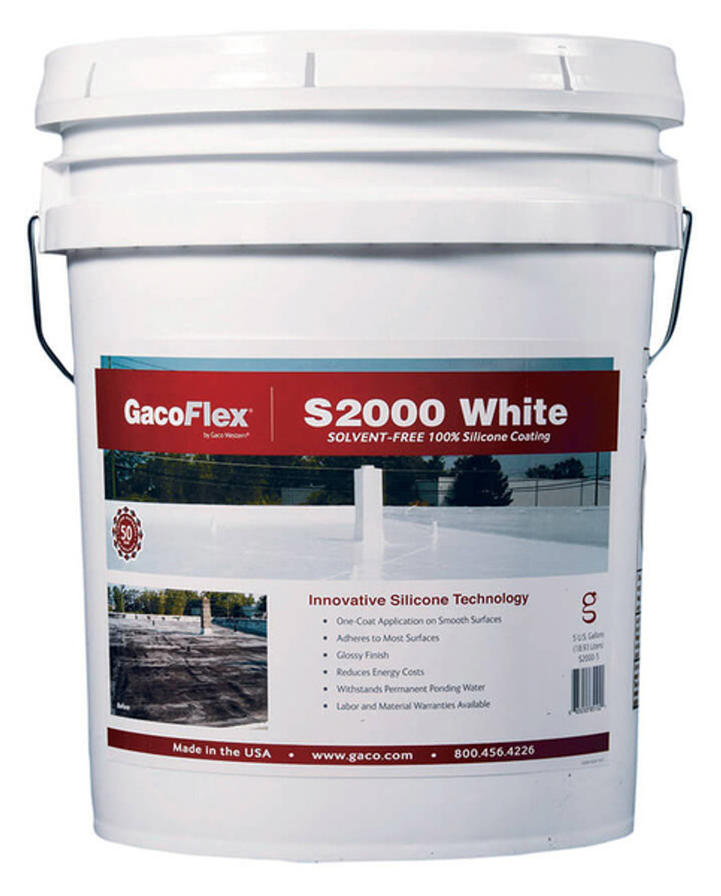 Liquid Rubber Silicone Roof Coating, White, 1 Gallon