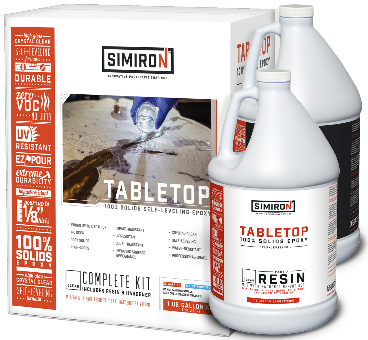 Simiron Tabletop 1 gal. Clear High-Gloss Protective Epoxy Coating