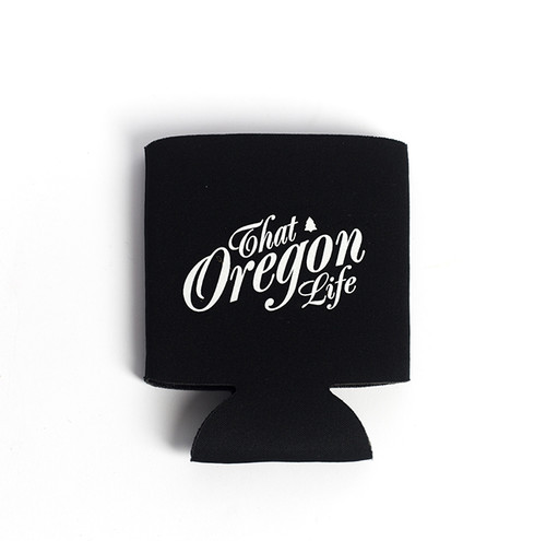 That Oregon Life Koozie Script Logo Can