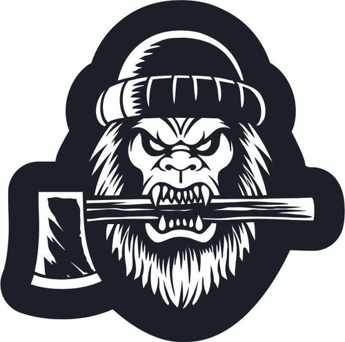 Lincoln Sticker Sasquatch B&W D20