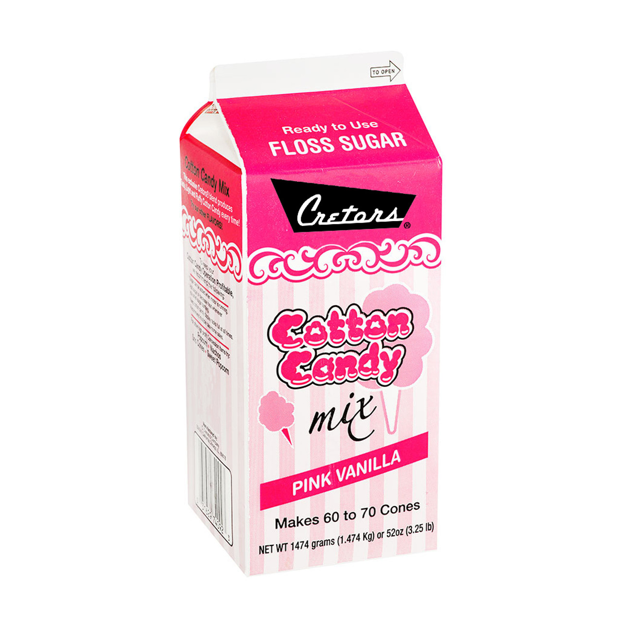 Cotton Candy Floss Sugar - Pink Vanilla: Half Gallon Carton