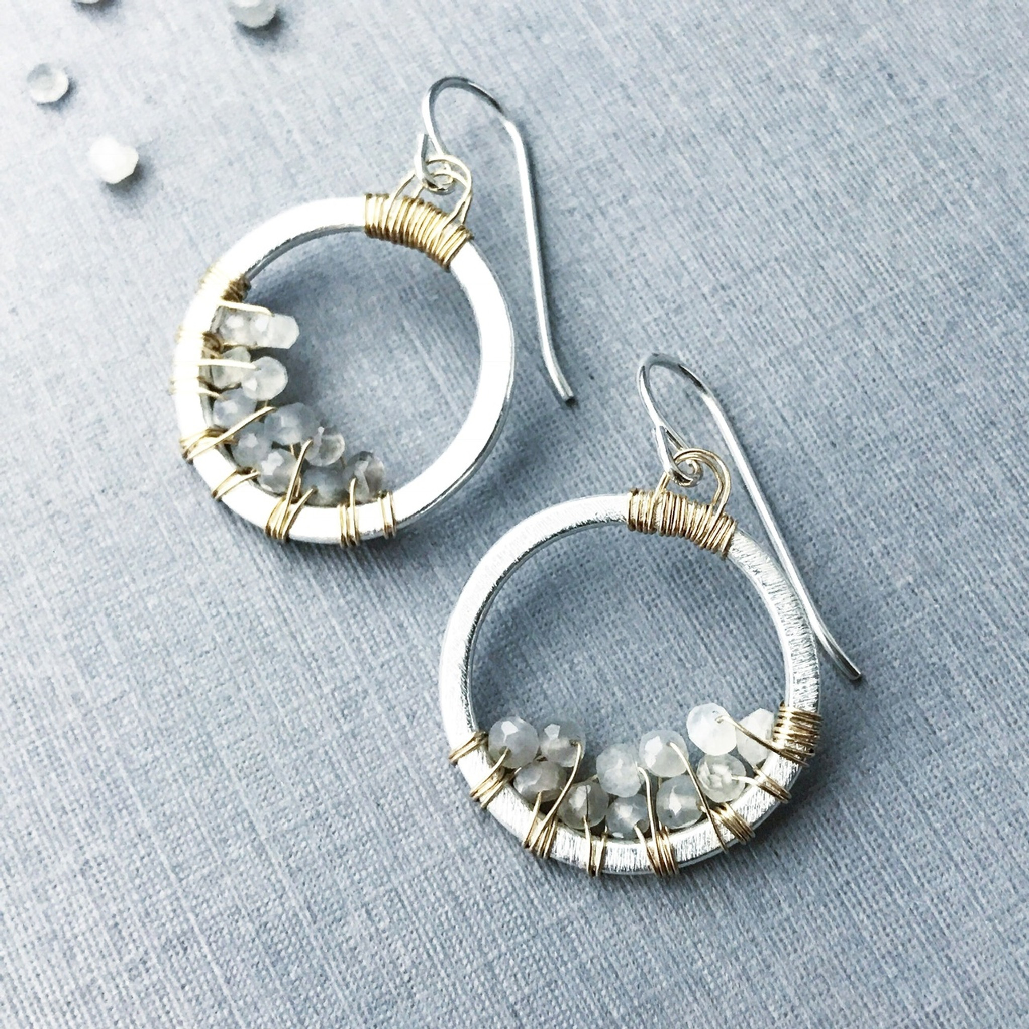 Silver-Toned Circular Hoop Earrings