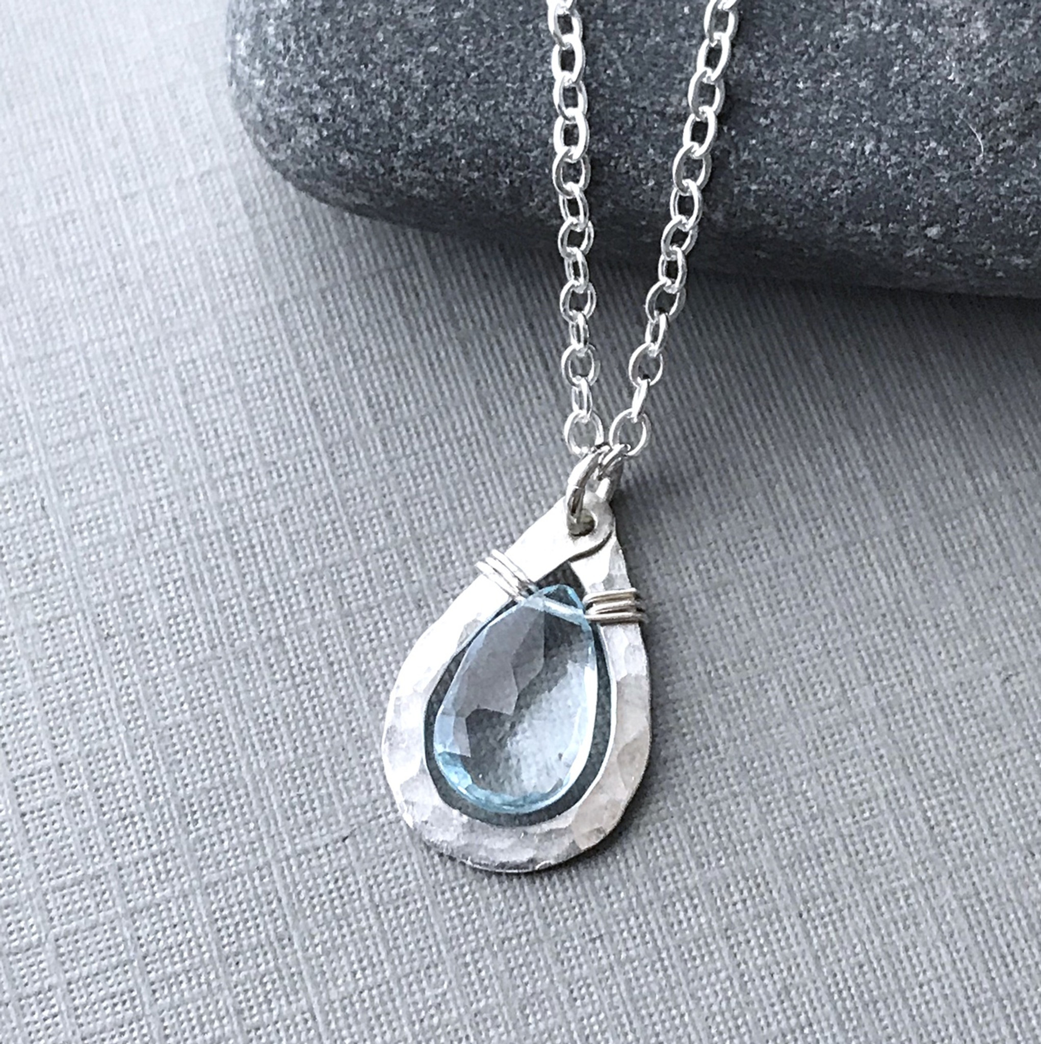 Buy Aquamarine Crystal Necklace, Gemstone Pear Cut, Teardrop Gemstone  Necklace, Aquamarine Necklace, Teardrop Crystal Quartz Pendant Online in  India - Etsy