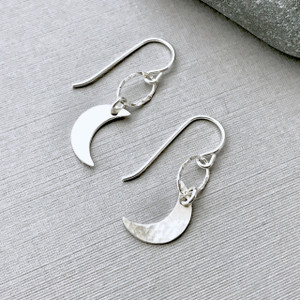 Crescent Moon Earrings - Silver