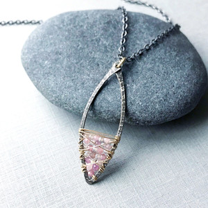 Marquise Necklace with Pink Tourmaline