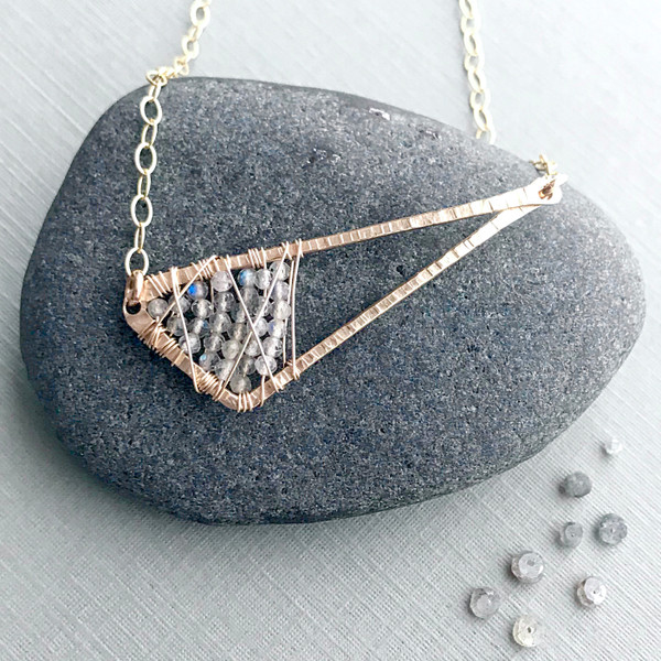 Abstract Triangle Necklace with Labradorite