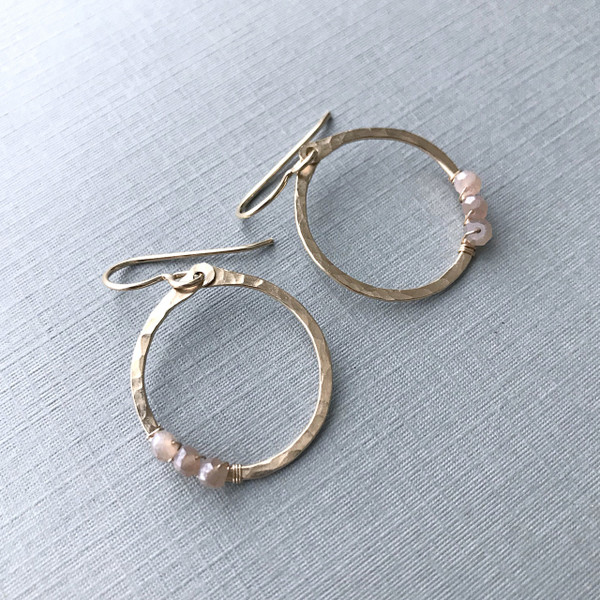 Circle Hoops with Birthstone