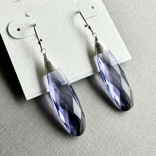 Faceted Amethyst Earrings