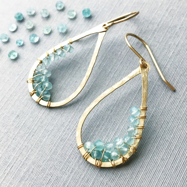 Teardrop Earrings with Blue Topaz