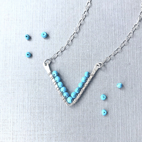 The V Necklace with Turquoise
